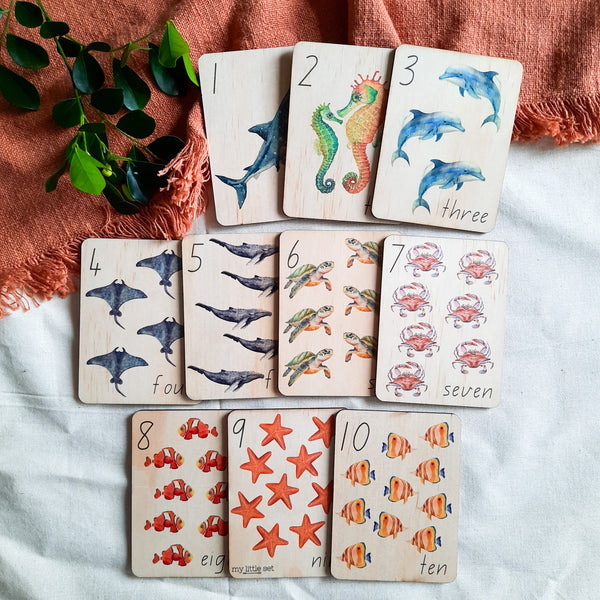 1-10 Sea Life - Mini Flash Cards