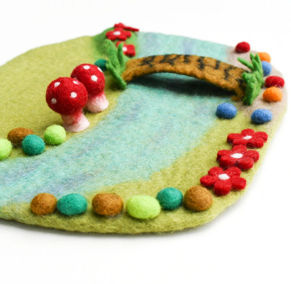 Fairy River and Bridge Felt Play Mat
