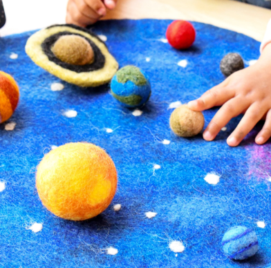 Solar System Round Felt Play Mat