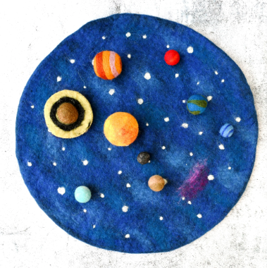 Solar System Round Felt Play Mat