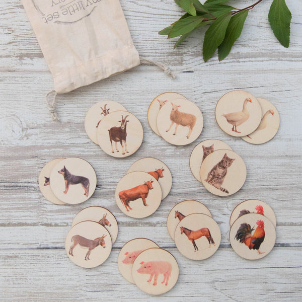farm animals real life - memory match