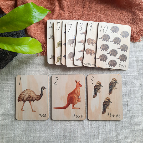 1-10 Aussie Animals - Mini Flash Cards