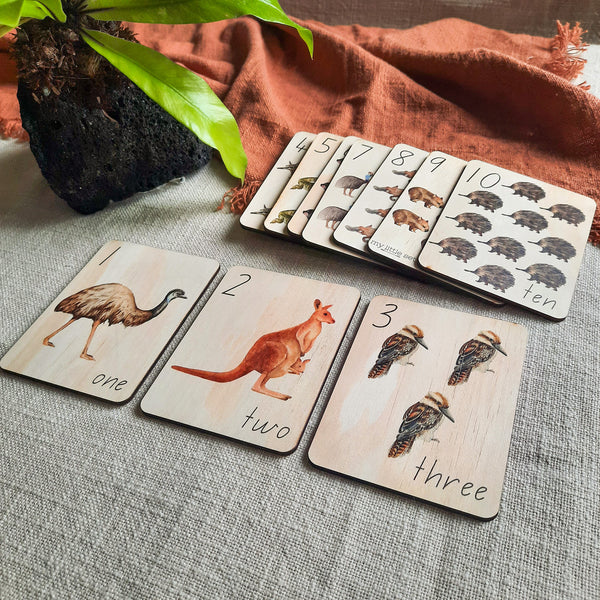 1-10 Aussie Animals - Mini Flash Cards