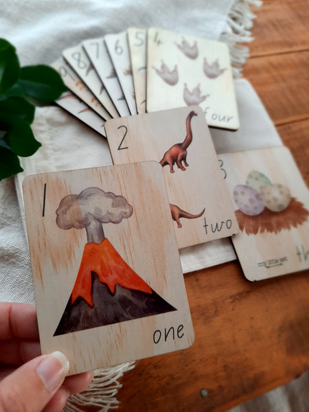 1-10 Dinosaurs - Mini Flash Cards