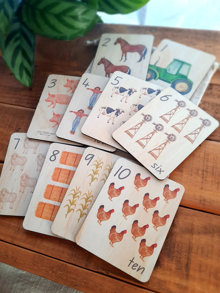 1-10 Farm Life - Mini Flash Cards