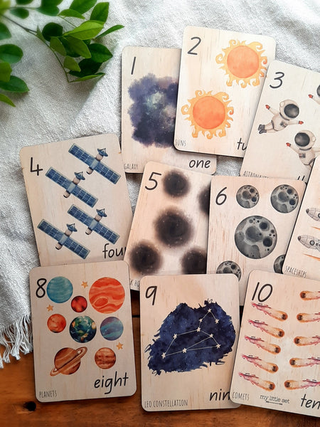 1-10 Outer Space - Mini Flash Cards