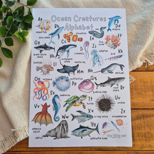 Ocean Creatures Alphabet - Printable
