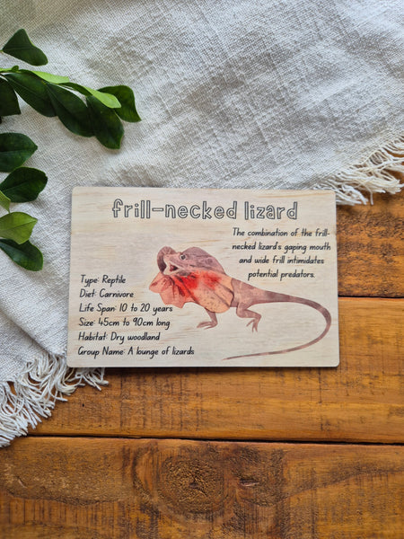 Frill-Necked Lizard - Info Card
