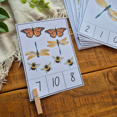 Minibeasts 1-20 Number Match Printable