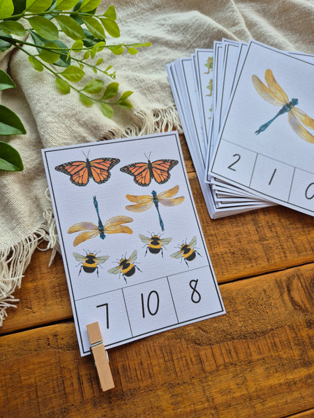 Minibeasts 1-20 Number Match Printable