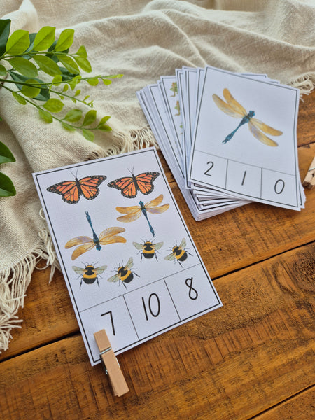 Minibeasts 1-20 Number Match Printable