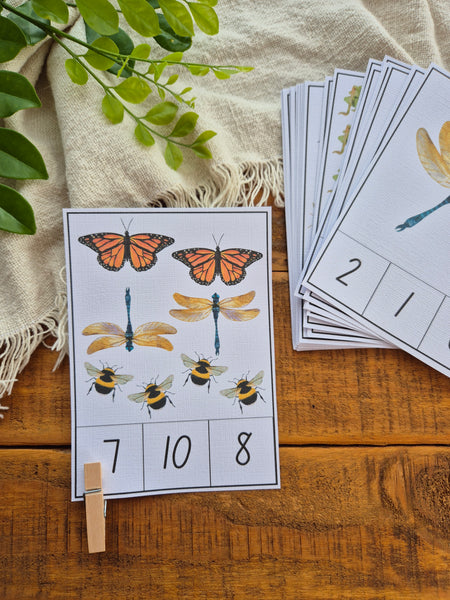 Minibeasts 1-20 Number Match Printable