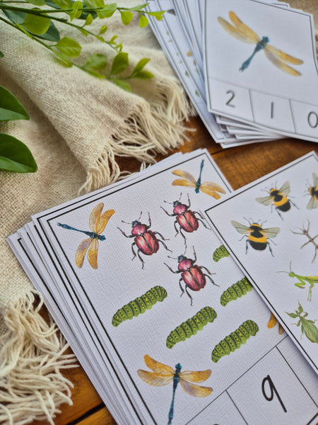Minibeasts 1-20 Number Match Printable