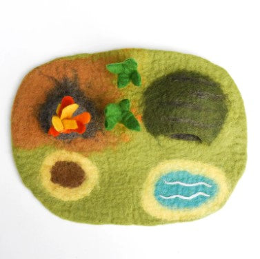 Small Dinosaur Land with Volcano Felt Mat