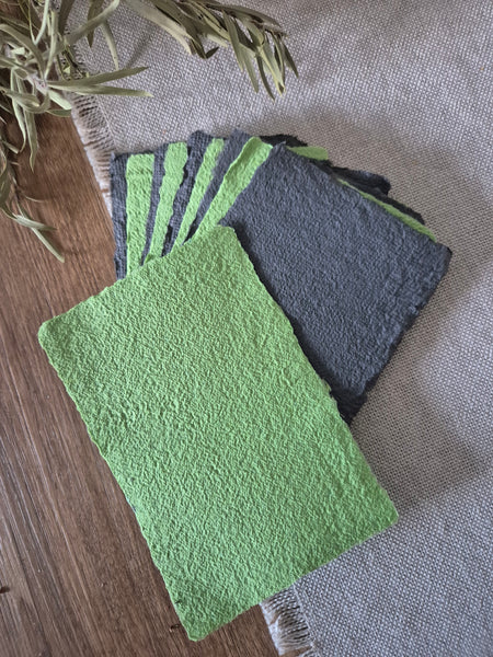 Handmade Paper Pack - Green Grey