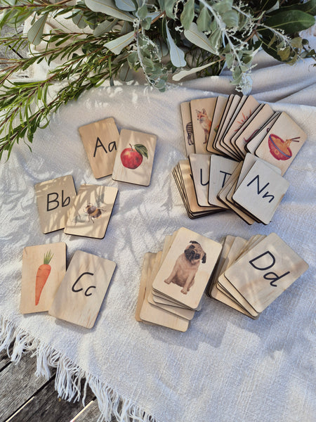 alphabet sounds - mini tiles - memory match