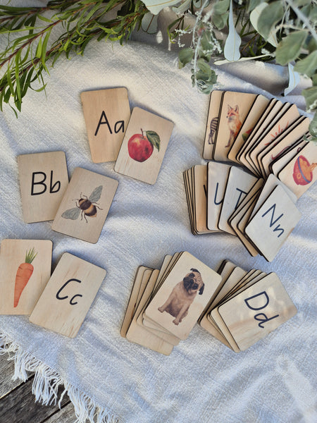 alphabet sounds - mini tiles - memory match