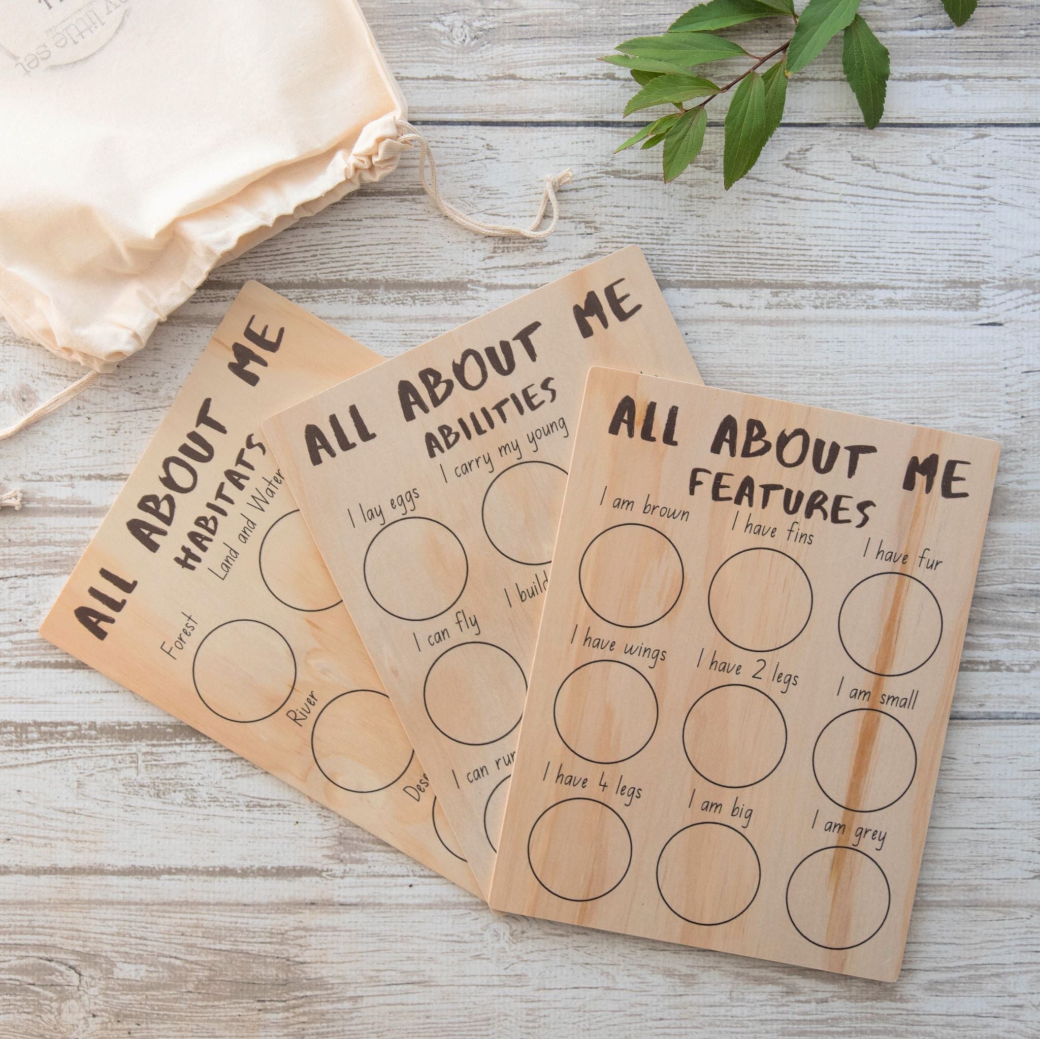all about me - boards only - activity board